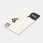 Elegante Hand getrokken Bloem Pot Zwart en Wit Chi Post-it® Notes (Schuin)