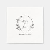 Elegante Hand Getrokken Bloemen Botanische Custom  Servet (Voorkant)