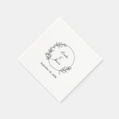 Elegante Hand Getrokken Bloemen Botanische Custom  Servet (Hoek)