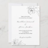 Elegante Hand Getrokken Bloemen Huwelijksuitnodigi Kaart (Voorkant)