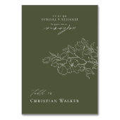 Elegante hand getrokken bloemensalie groen Plaats  Kaart (Voorkant)