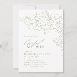 Elegante hand getrokken bloemensalie groen Vrijgez Kaart