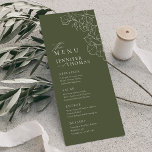 Elegante hand getrokken bloemensalie groene bruilo menu<br><div class="desc">Elegante delicate hand getekende bloem illustratie en moderne script typografie details, in donkere salie groen en witte kleur, eenvoudig en romantisch. Geweldige bloemenhuwelijksmenu's voor moderne rustieke bruiloft, country tuin bruiloft en eenvoudige boho bruiloft in de zomer en winter. Volledig aanpasbaar met alle kleuren die bij uw trouwthema passen. Bekijk alle...</div>