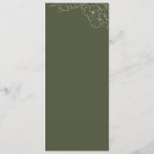 Elegante hand getrokken bloemensalie groene bruilo menu (Achterkant)