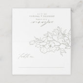 Elegante hand getrokken bloemensalie groene bruilo plaatskaartje (Buitenkant ongevouwen)