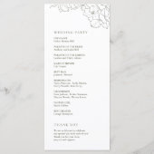 Elegante hand getrokken bloemensalie groene bruilo programmakaart (Achterkant)