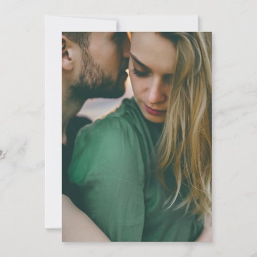 Elegante hand getrokken bloemensalie groene bruilo save the date (Achterkant)