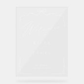 Elegante Hand Getrokken Boog & Lint Huwelijk Welko Acryl Bord (Voorkant)