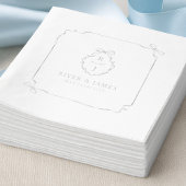 Elegante Hand Getrokken Boog & Lint Monogram Huwel Folie Servetten