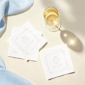 Elegante Hand Getrokken Boog & Lint Monogram Huwel Folie Servetten