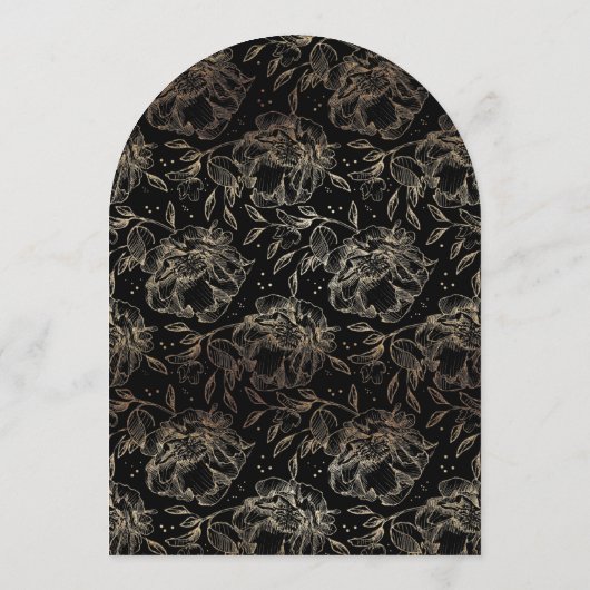 Elegante Hand Getrokken Botanische Monogram Trouwb Kaart (Achterkant)