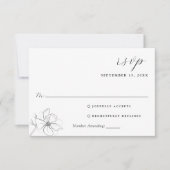 Elegante hand getrokken botanische RSVP-kaart RSVP Kaartje (Voorkant)