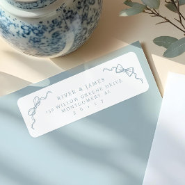 Elegante Hand Getrokken Bow & Bowties Vintage Wedd Etiket