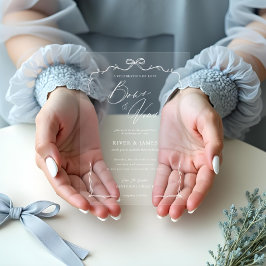 Elegante Hand Getrokken  Bow & Ribbon Wedding Acryl Uitnodigingen