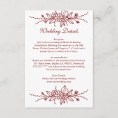 Elegante hand getrokken bruiloft details informatiekaartje (Voorkant)