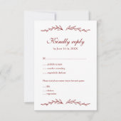 Elegante hand getrokken bruiloft RSVP kaartje (Voorkant)