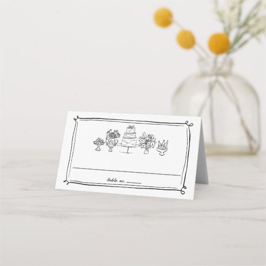 Elegante Hand Getrokken Doodles Scribbles Lijnen T Plaatskaartje (Achterkant)