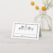 Elegante Hand Getrokken Doodles Scribbles Lijnen T Plaatskaartje (Voorkant)