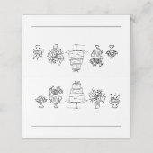 Elegante Hand getrokken Doodles Scribbles Trouwfee Plaatskaartje (Buitenkant ongevouwen)