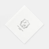 Elegante Hand Getrokken Huwelijk Monogram Crest Servet (Hoek)