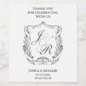 Elegante Hand getrokken Kreeft Dank u Wijn Etiket (Enkel label)