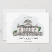 Elegante hand getrokken locatie Chateau illustrati Kaart (Voorkant)