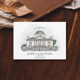 Elegante hand getrokken locatie Chateau illustrati Kaart