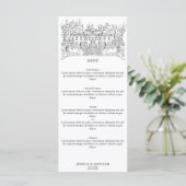 Elegante hand getrokken locatie Chateau illustrati Menu (Staand voorkant)