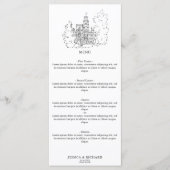 Elegante hand getrokken locatie Chateau illustrati Menu (Voorkant)