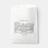 Elegante hand getrokken locatie Dank u Bedankzakje (Voorkant)