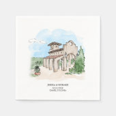 Elegante hand getrokken locatie Dank u Servet (Voorkant)