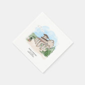 Elegante hand getrokken locatie Dank u Servet (Hoek)