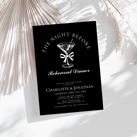 Elegante Hand getrokken Martini repetitie diner Kaart