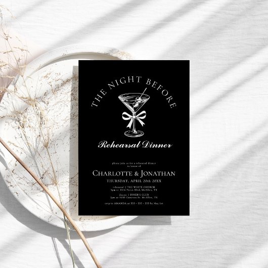 Elegante Hand getrokken Martini repetitie diner Kaart