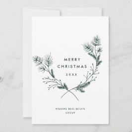 Elegante hand getrokken minimalistische kerst corp feestdagenkaart