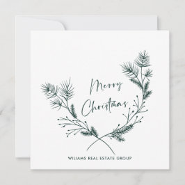 Elegante hand getrokken minimalistische kerst corp feestdagenkaart