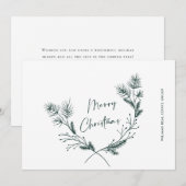 Elegante hand getrokken minimalistische kerst corp feestdagenkaart (Voorkant / Achterkant)