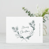 Elegante hand getrokken minimalistische kerst corp feestdagenkaart (Staand voorkant)