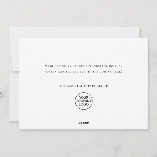 Elegante hand getrokken minimalistische kerst corp feestdagenkaart (Achterkant)