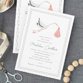 Elegante Hand getrokken ooievaar meisjes Baby show Kaart