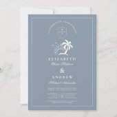 Elegante hand getrokken palmboom bruiloft kaart (Voorkant)