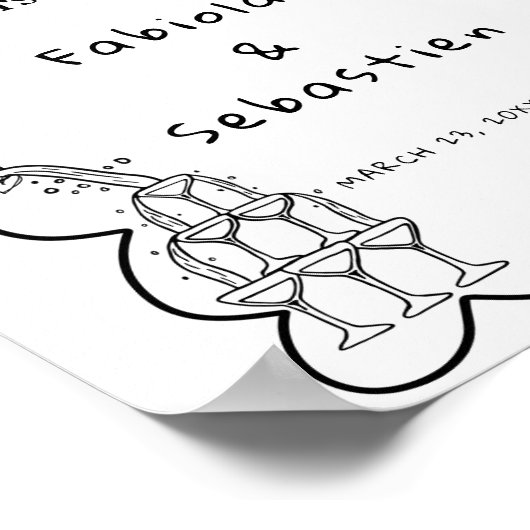 Elegante Hand Getrokken repetitie diner Welkomstbo Poster (Hoek)