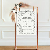 Elegante Hand Getrokken repetitie diner Welkomstbo Poster