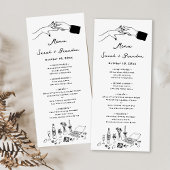 Elegante hand getrokken retro bruiloft menu