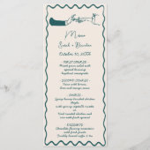 Elegante hand getrokken retro groene bruiloft menu (Voorkant)