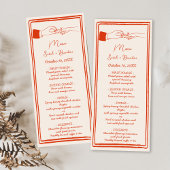 Elegante Hand getrokken Retro Sinaasappel bruiloft Menu