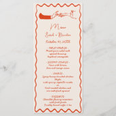 Elegante Hand getrokken Retro Sinaasappel bruiloft Menu (Voorkant)