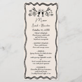Elegante hand getrokken retro zwarte bruiloft menu (Voorkant)