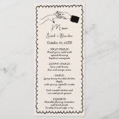 Elegante hand getrokken retro zwarte bruiloft menu (Voorkant)