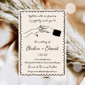 Elegante hand getrokken retro zwarte bruiloft uitn kaart